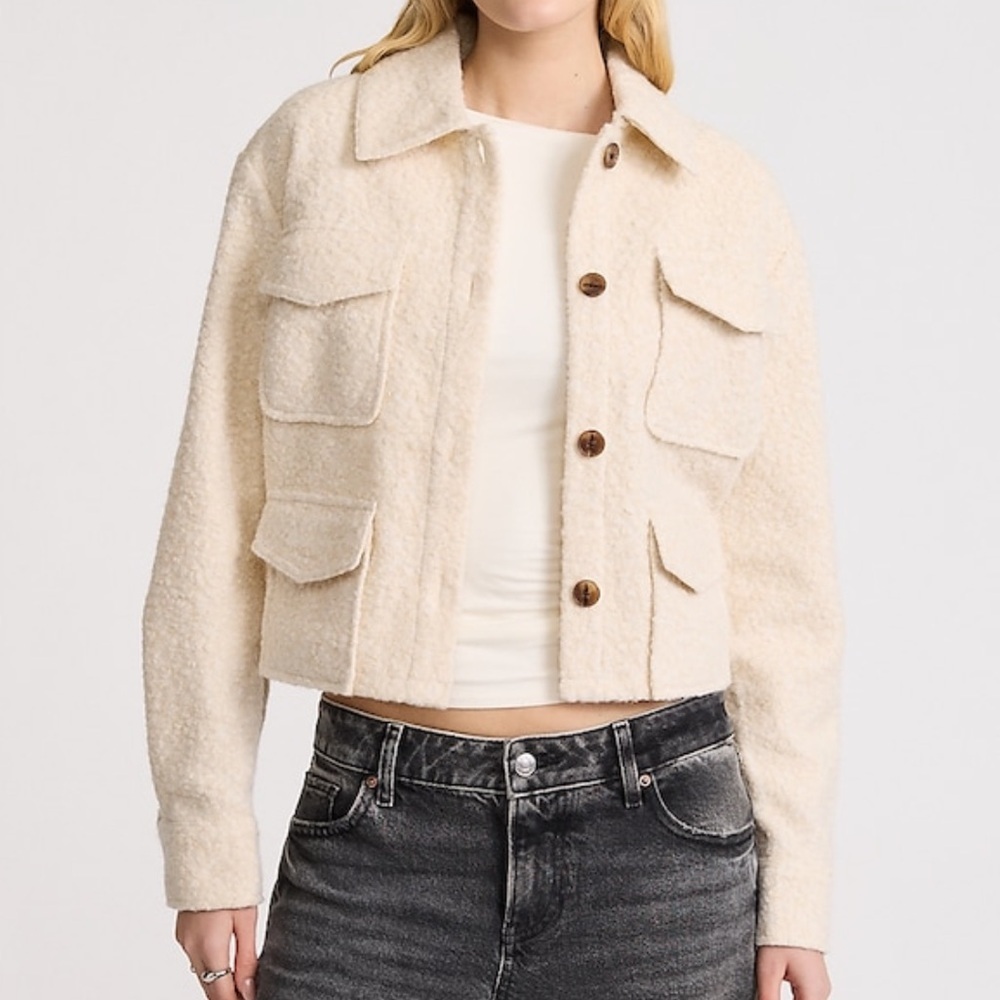 Express Boucle Four Pocket Cropped Jacket